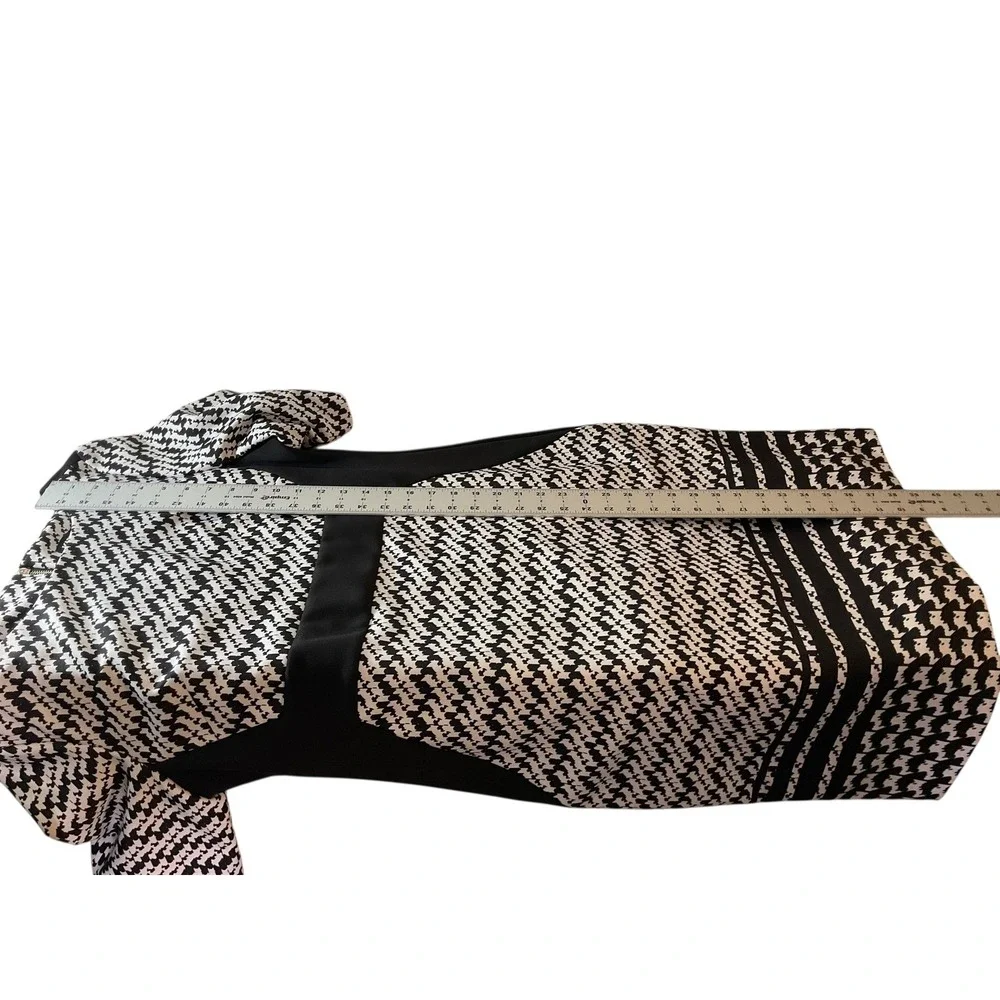 Karl Lagerfeld Paris Houndstooth Sheath Women's Dress Black White Zipper Size 16 - Picture 8 of 13